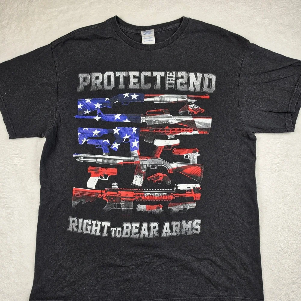 Protect‎ the 2nd Right to Bear Arms Delta Pro Weight T-Shirt Mens L Excellent